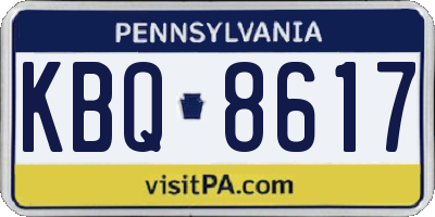 PA license plate KBQ8617