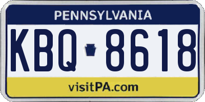 PA license plate KBQ8618