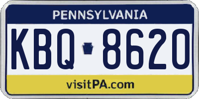 PA license plate KBQ8620