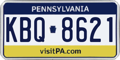 PA license plate KBQ8621