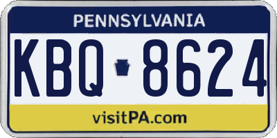 PA license plate KBQ8624