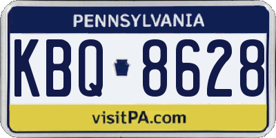 PA license plate KBQ8628