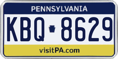 PA license plate KBQ8629