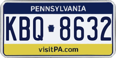 PA license plate KBQ8632
