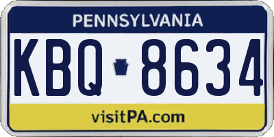 PA license plate KBQ8634