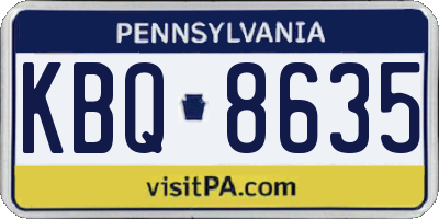 PA license plate KBQ8635