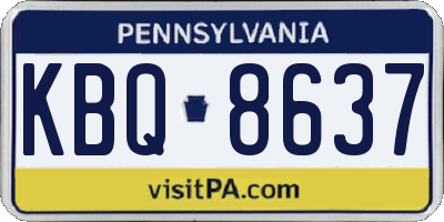 PA license plate KBQ8637