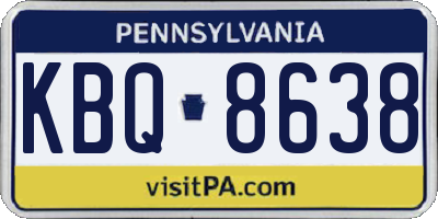 PA license plate KBQ8638