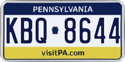 PA license plate KBQ8644