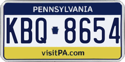 PA license plate KBQ8654