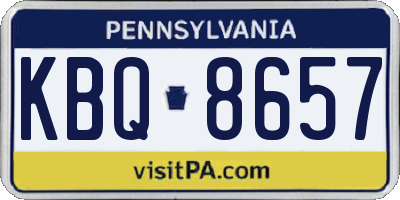 PA license plate KBQ8657