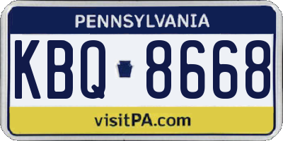 PA license plate KBQ8668