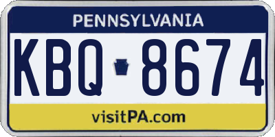 PA license plate KBQ8674