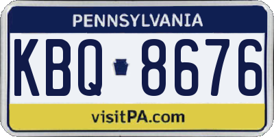 PA license plate KBQ8676