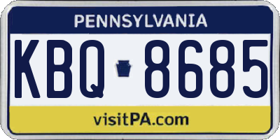 PA license plate KBQ8685