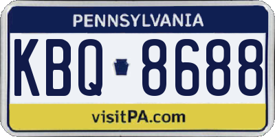 PA license plate KBQ8688