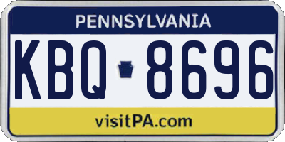 PA license plate KBQ8696