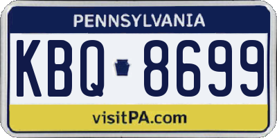 PA license plate KBQ8699
