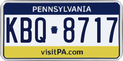 PA license plate KBQ8717