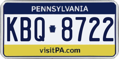 PA license plate KBQ8722