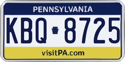 PA license plate KBQ8725