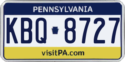 PA license plate KBQ8727