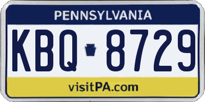 PA license plate KBQ8729