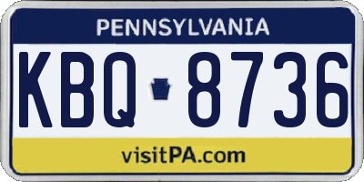 PA license plate KBQ8736