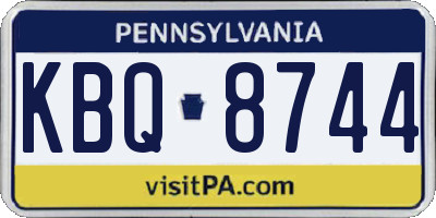 PA license plate KBQ8744