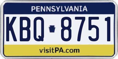 PA license plate KBQ8751