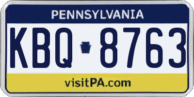 PA license plate KBQ8763