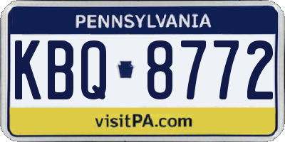PA license plate KBQ8772