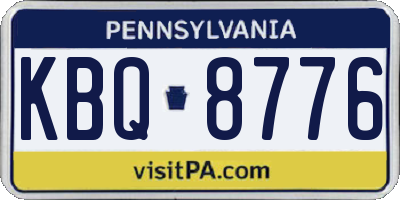 PA license plate KBQ8776