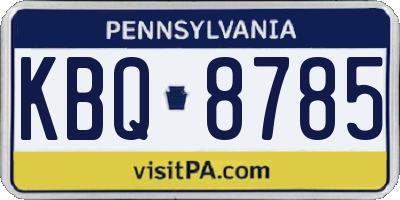 PA license plate KBQ8785