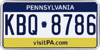 PA license plate KBQ8786