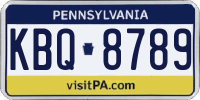 PA license plate KBQ8789