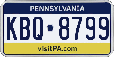 PA license plate KBQ8799