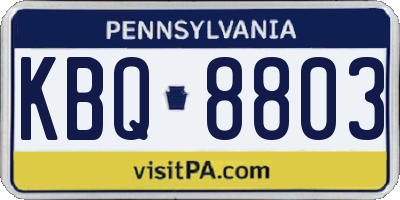 PA license plate KBQ8803