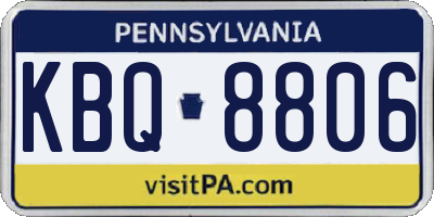 PA license plate KBQ8806