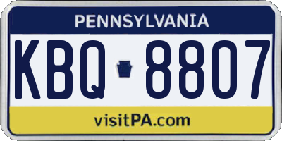 PA license plate KBQ8807