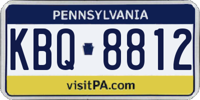 PA license plate KBQ8812