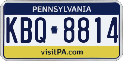 PA license plate KBQ8814