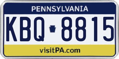 PA license plate KBQ8815