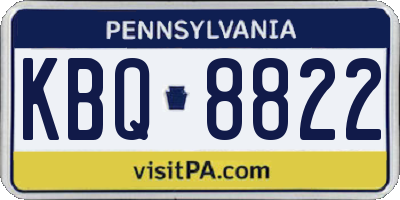 PA license plate KBQ8822