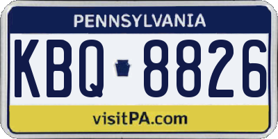 PA license plate KBQ8826