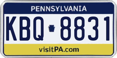 PA license plate KBQ8831