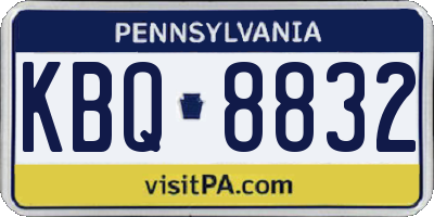PA license plate KBQ8832