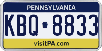 PA license plate KBQ8833
