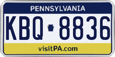 PA license plate KBQ8836