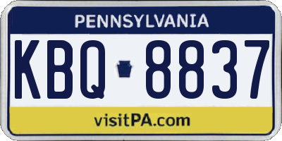 PA license plate KBQ8837